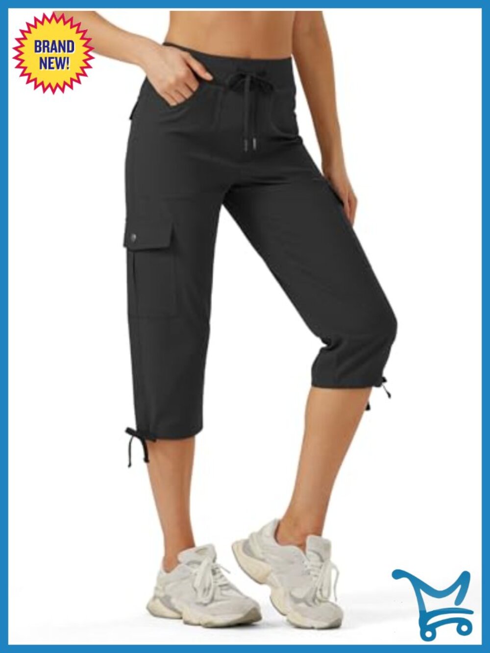 Women's Hiking Cargo Capris Lightweight Quick Dry Athletic Pants Pockets